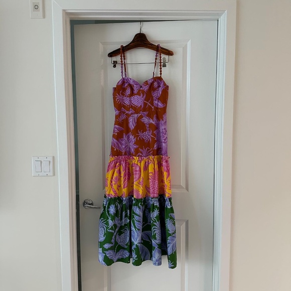 Farm Rio Mixed Tropical Swing Sleeveless Midi Dress - Picture 4 of 8